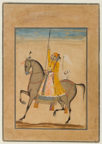 Equestrian Portrait of Maharaja Sujan Singh of Bikaner by Son of Muhammad attr. to Kasam